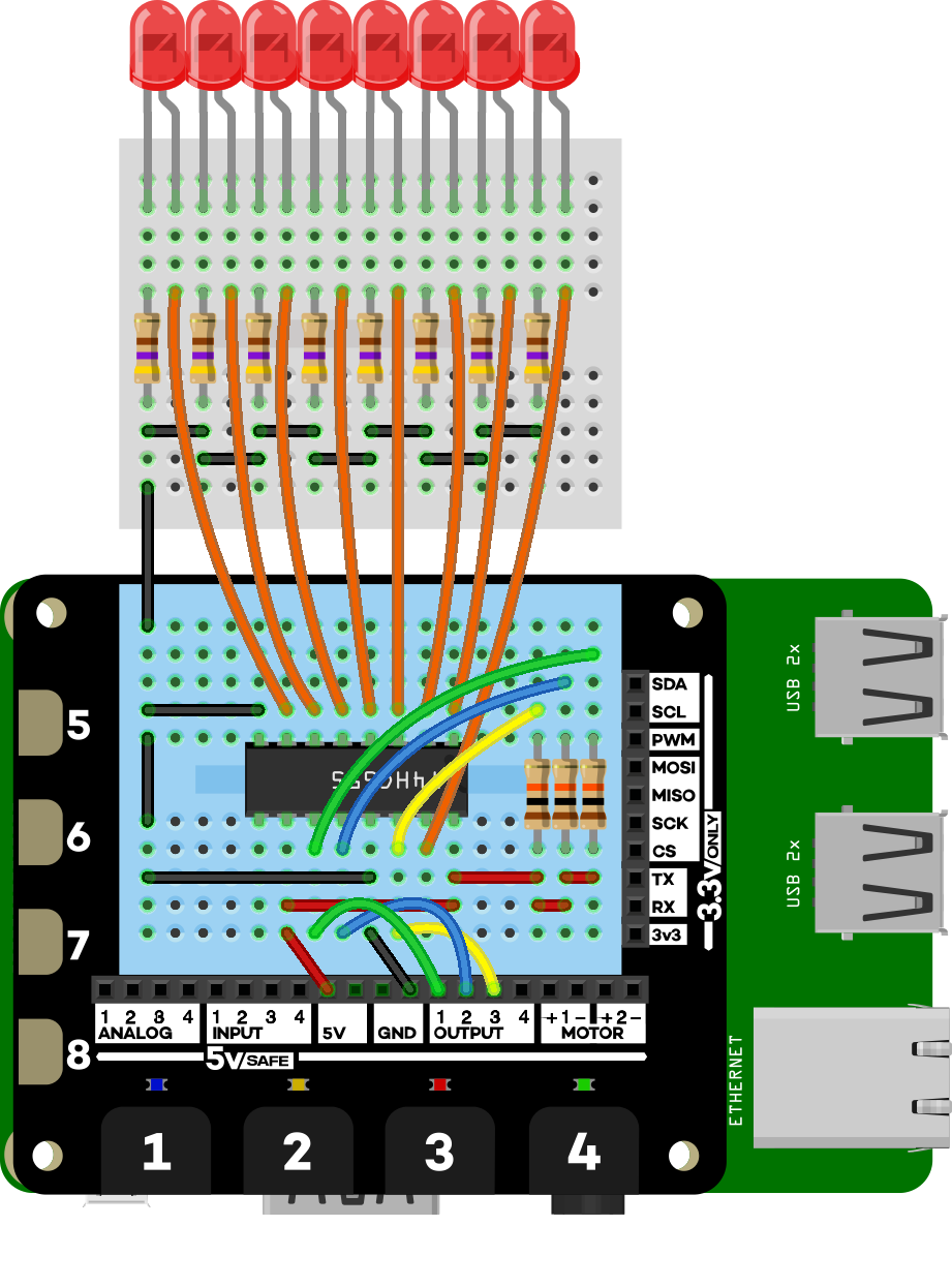 8-bit shift registers and Explorer HAT – sandyjmacdonald