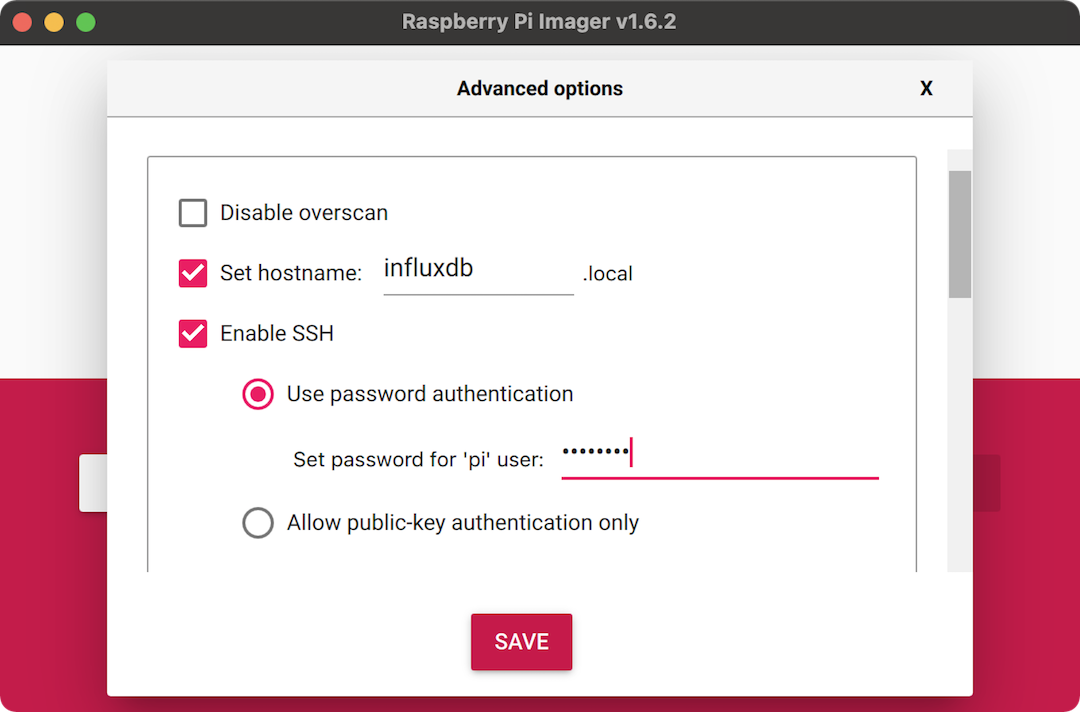 Raspberry Pi Imager, setting hostname